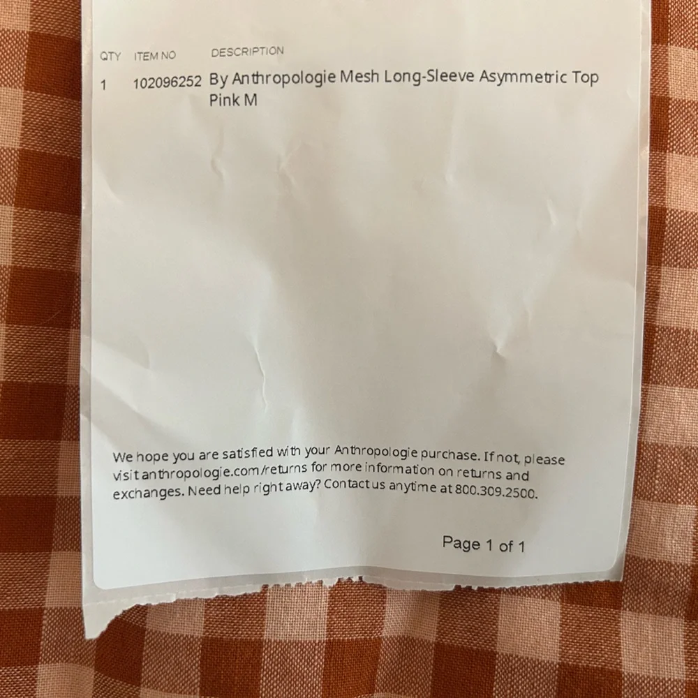 Anthropologie Pink and Brown Asymmetric Mesh Top -  M - Picture 4 of 4